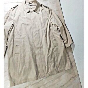 Vintage Oleg Cassini Thermolite Men's Trench Coat Tan All Weather Coat Size 54